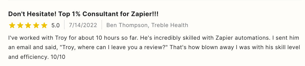 Troy Tessalone | Automation Ace - 5 ⭐ Review