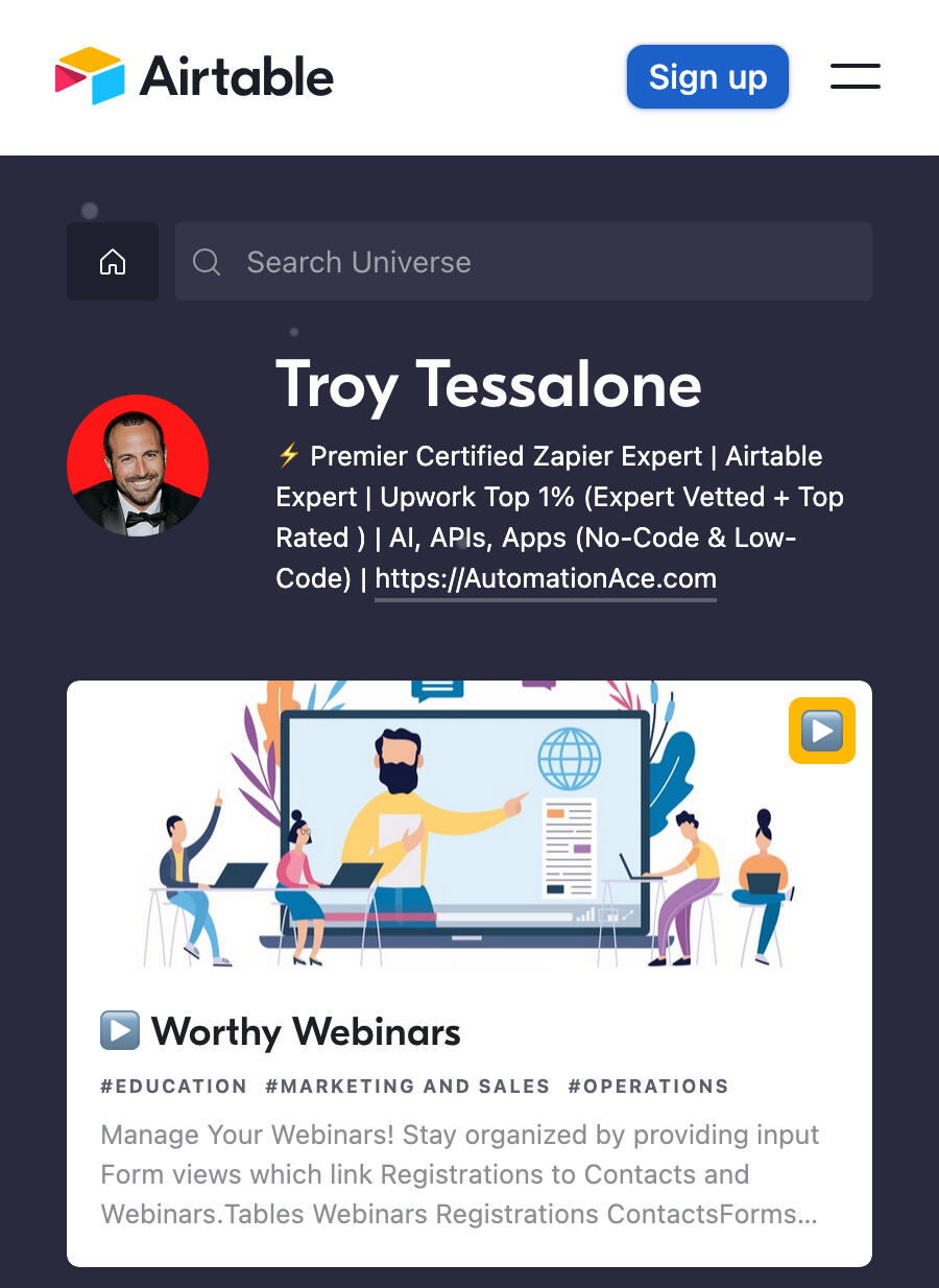 Automation Ace | Troy Tessalone - Airtable Universe Creator