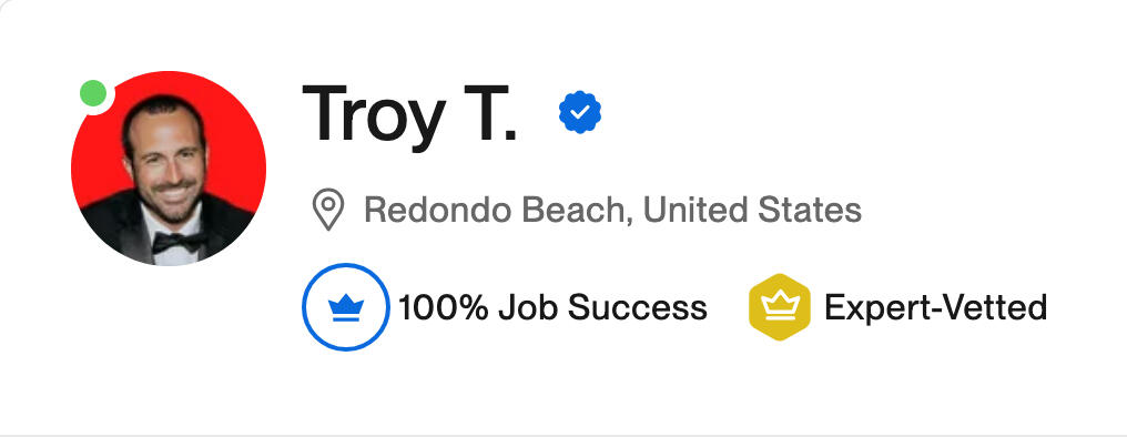 Troy Tessalone | Automation Ace - Upwork Top 1% (Expert-Vetted) Troy Tessalone | Automation Ace - Upwork Top 1% (Expert-Vetted)